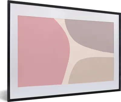 Produktbild von MuchoWow® Gerahmtes Poster Gestaltung - Pastell - Minimalismus 60x40 cm - Poster mit Schwarzem Bilderrahmen Wandposter Rahmen Foto Bilder - Schlafzimmer - Plakat in Rahmen - Drucken