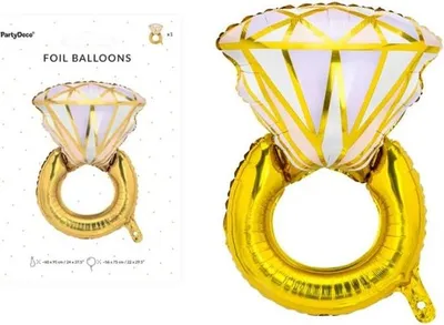 Zdjęcie produktu dla Balon foliowy Piercionek 60x95cm mix 74214