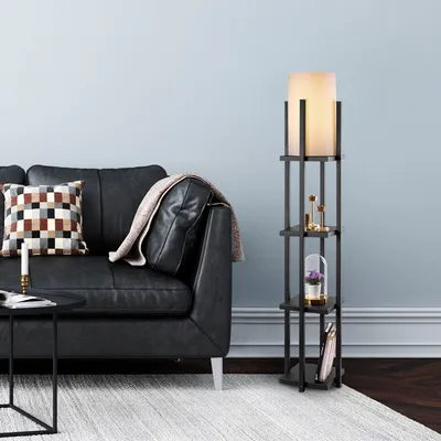 Produktbild von Opviq, 7111- 7111LMP, Schwarz, Stehlampen, 25 x 25 x 130 cm, Metallkörper