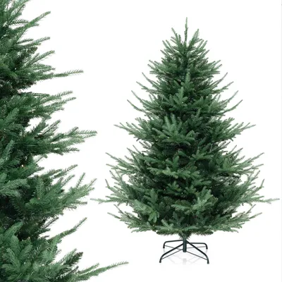 Zdjęcie produktu dla COSTWAY 180cm Sztuczna choinka z oświetleniem, choinka z 240 światełkami LED i 8 trybami oświetlenia, choinka z zawiasami w kolorze zielonym