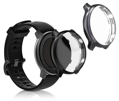 Produktbild von kwmobile 2x Silikon Hülle für Huami Amazfit GTR 2 / 2e Schutzhülle - Fullbody Display Cover Set aus Silikon - Schwarz Grau