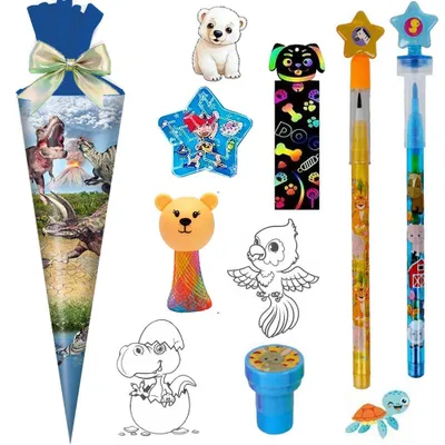 Produktbild von Stylex Schultüte Dinosaurier 25 cm gefüllt