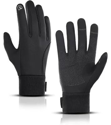 Produktbild von Winterhandschuhe Herren Damen Touchscreen Winddicht Warm Schwarz L