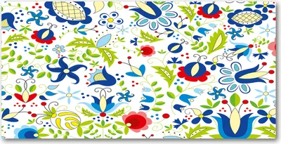 Produktbild von Tulup Glas-Bild -140x70- Wandkunst Dekorative Wand für Küche & Wohnzimmer - Blumen & Pflanzen - Ethnisches Muster - Blau