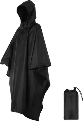 Produktbild von 3-in-1 Wasserdicht Regenponcho Herren Damen Leichter Regenmantel mit Kapuze Picknickmatte Decke Sonnenschutz für Outdoor Camping Wandern Radfahren
