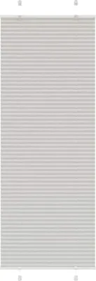 A plain, full-frame shot of a light gray pleated blind.