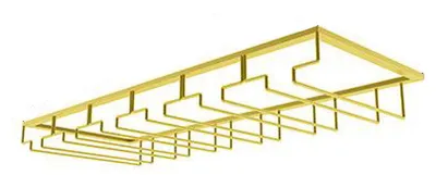Produktbild von Hängeregal Weingläser - Gold - 18 Gläser - 6 Reihen - Weinglashalter
