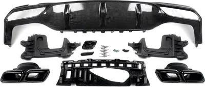 Image de Diffuseur Quella - Pare-chocs arrière - Style AMG E63 - Aspect carbone - Pour Mercedes-Benz W213 Classe E (2016-2020) - Accessoires Automobile