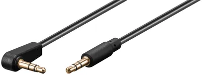 Immagine prodotto di 300x Goobay 67784 Cavo di collegamento audio AUX, 3,5 mm stereo a 3 pin, sottile, CU, angolato, 1,5 m, nero - jack 3,5 mm (3 pin, stereo) > jack 3,5 mm (3 pin, stereo) 90