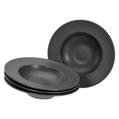 Obrázok produktu pre CreaTable, 21821, Lava Stone Black, tanier na cestoviny, 4 ks, kamenina