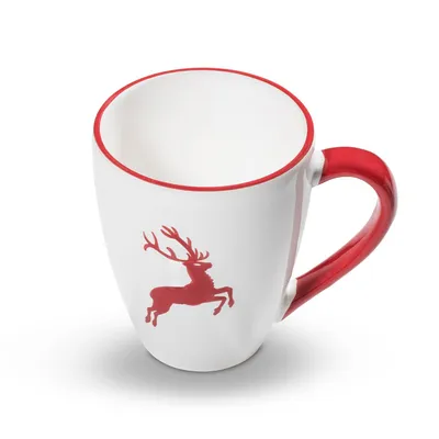 Produktbild von Gmundner Keramik Rubinroter Hirsch Frühstücksbecher 0,3 ltr.