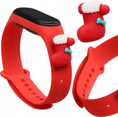 Immagine prodotto di Cinturino Xmas Band per Xiaomi Mi Band 4 / Mi Band 3 Natale Silicone Strap Bracciale Rosso (Sock)