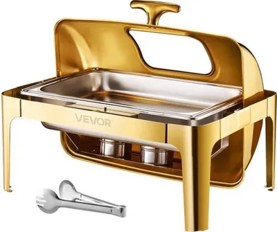 Image de Récipient chauffant pour buffets et services traiteur - rectangulaire - capacité de 9 litres - en acier inoxydable