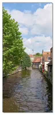 Produktbild von Wallario selbstklebende Türtapete 100 x 220 cm - Stadtkanal mit Uferhäusern - Abwischbar, rückstandsfrei zu entfernen