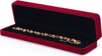Produktbild von INF Schmuckschatulle für Halsketten und Armbänder Dunkelrot