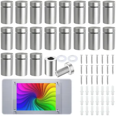 Produktbild von Omgoods – Set mit 20 Glasabstandshalter – Edelstahl-Befestigungsschrauben für Glas und Spiegel