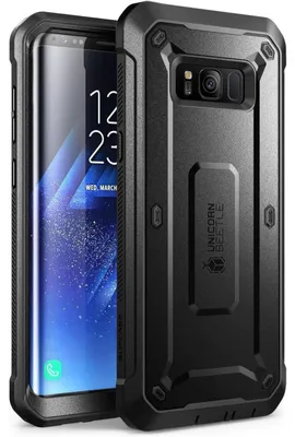 Productafbeelding van Robuuste beschermhoes voor Samsung Galaxy S8 (6,2 inch), schokbestendig, met schermbescherming en riemclip, zwart