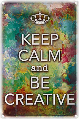 Produktbild von Blechschild Spruch 20x30cm Keep Calm and be creative