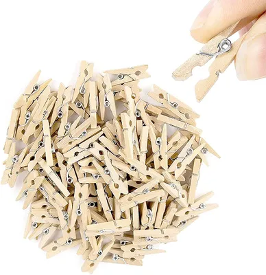 Zdjęcie produktu dla 300x mini kołki - rozmiar 25 mm mini kołki do ubrań drewniane kołki wykonane z prawdziwego drewna