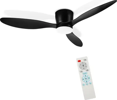 Zdjęcie produktu dla Wentylator sufitowy Jayseuw LED z oświetleniem i pilotem zdalnego sterowania oraz funkcją czasową do sypialni