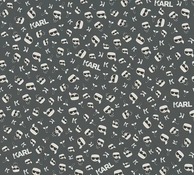 Produktbild von Karl Lagerfeld Wallpaper Designertapete Ikonik Luxustapete Vliestapete beige schwarz weiß 10,05 m x 0,53 m