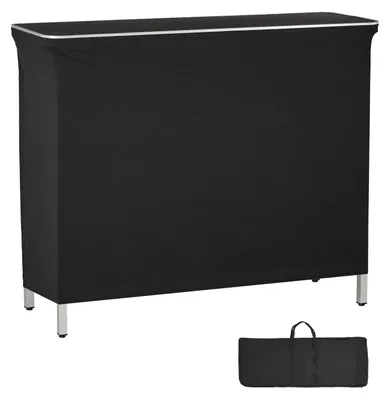 Image de SucceBuy, comptoir pliable pour événements, dimensions 1100x385x885 mm, comptoir d'accueil avec sac de transport et compartiment de rangement, idéal pour les événements, les fêtes, les salons et comme station de bar mobile