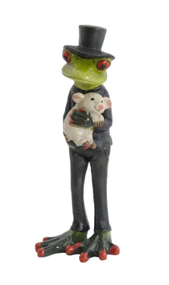 Produktbild von Frosch Schornsteinfeger Schwein Lurch Deko Tier Figur Skulptur Laubfrosch Gecko
