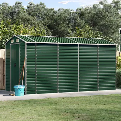 Immagine prodotto di vidaXL Casetta da giardino Verde 191x385x198 cm Acciaio zincato