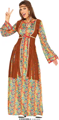 Produktbild von Happy Hippie Kostüm für Damen Gr. M-L, Größe:M