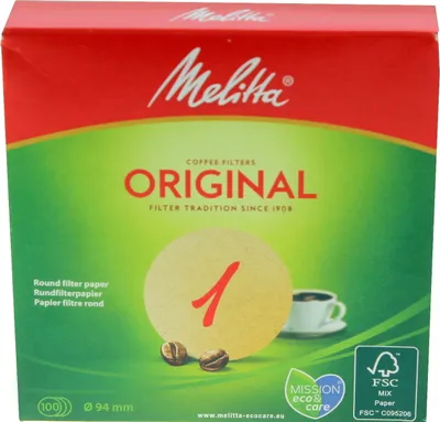 Obrázek produktu pro Kulatý filtrační papír Melitta 1 přírodní hnědý 100ks