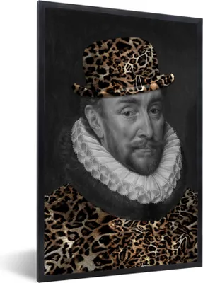 Produktbild von MuchoWow® Gerahmtes Poster Wilhelm von Oranien - Adriaen Thomasz - Pantherdruck 60x90 cm - Poster mit Schwarzem Bilderrahmen Wandposter Rahmen Foto Bilder - Kunst