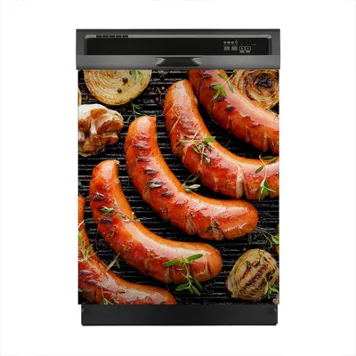 Produktbild von Aufkleber sticker 60x70 cm Dekorative folie Spülmaschine - Grill Wurst bbq Kräuter