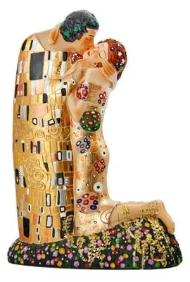 Kuss-von-Klimt-Figur aus Harz, 20 cm, mehrfarbig