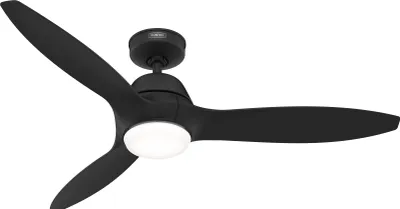 Produktbild von Energiespar Deckenventilator mit LED Beleuchtung und Fernbedienung Calabasas Schwarz 132 cm