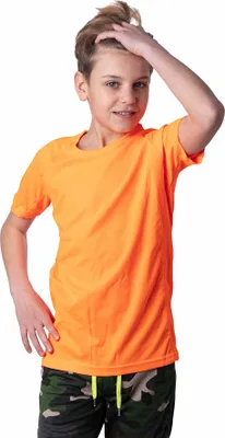 Produktbild von Mivaro Jungen Sportshirt kurzarm in Neonorange - atmungsaktives Funktionsshirt mit Rundhals, schnelltrocknend & leicht, Regular Fit, Trikot in 110/116 - 158/171