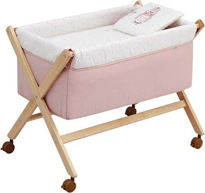 Productafbeelding van Kinderbed van hout - Hemelsroze/Naturel - Mini - 55 x 87 x 74 cm Kinderbed