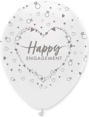 Produktbild von 6 Happy Engagement Luftballons 30cm