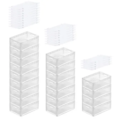 Produktbild von SuperSparSet 20x Transparenter Eurobehälter LightLine mit offenem Griff und Scharnierdeckel | HxBxT22x40x60cm | 46 Liter | Eurobox, Transportbox, Transportbehälter, Stapelbehälter