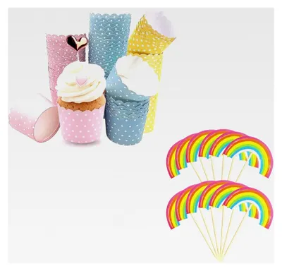 Produktbild von Muffinförmchen aus Papier, 150 Stück in 3 Farben für Hochzeiten, Geburtstage und Partys