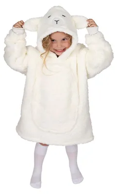 Produktbild von Noxxiez Kuschel Hoodie Schaf - Fleece Kapuzenpullover Kinder 3-6 Jahre