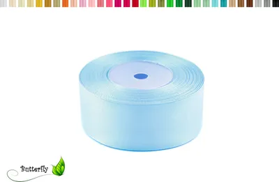 Produktbild von Satinband 38mm x 32m Rolle, Farbe:099 hell blau