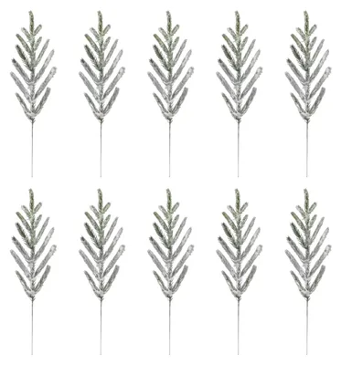 Produktbild von 10/20 künstliche Norfolk-Kiefernzweige, 13-fach verzweigt, künstliches Grün, künstliche rote Beeren, DIY-Vase, Weihnachtsdekoration, Partydekoration, Heimdekoration