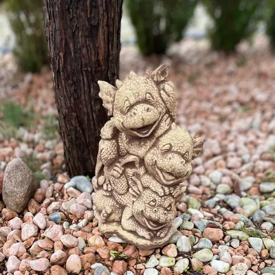Produktbild von Drachenfamilie Skulptur Beton Drachenfamilie Figur