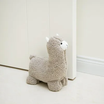 Image de Adorables butoirs de porte pour la maison et le bureau – Butoirs de porte lestés en forme d'alpaga pour l'intérieur, décoration d'intérieur en forme d'animal rembourrée de tissu