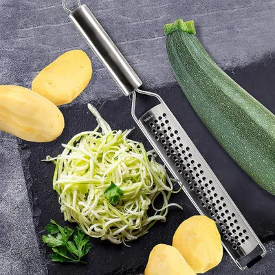 Produktbild von Orion flache Küchenreibe Reibe Reibeisen mit Stahlgriff fein 38 cm