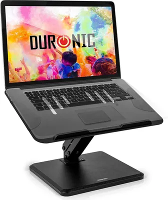 Produktbild von Duronic DML125 Laptopständer | Höhenverstellbare Laptoperhöhung für Notebooks bis 13 Zoll | Lapdesk und Knietablett als Schreibtischaufsatz | Stabile Unterlage mit Antirutschpads | 45° Neigung