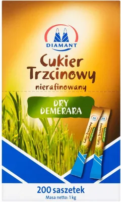 Produktbild von Diamant Dry Demerara unraffinierter Rohrzucker 1 kg, 200 Portionsbeutel
