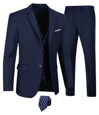 Produktbild von Furuyal Herren Anzüge 3-teiliges Slim Fit Anzug-Set, Zwei Knöpfe, Hochzeit, Busi