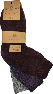 Produktbild von 3 Paar Damen Alpaka Socken Wollsocken Wintersocken, Mix7 35-38