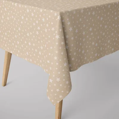 Produktbild von Weihnachtstischdecke Leinenlook Basic Star Sternchen natur weiß verschiedene Größen von SCHÖNER LEBEN., Tischdecken Größe:100x100cm